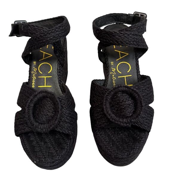 Beach by Matisse Black Jute Platform Sandals Size 8 - Picture 5 of 11